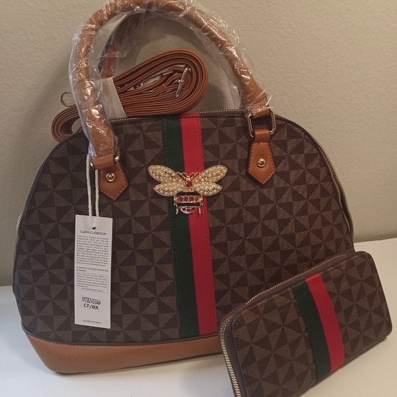 Queen Bee Bags Queen Bee Stripe Monogram 2 In Handbag Poshmark